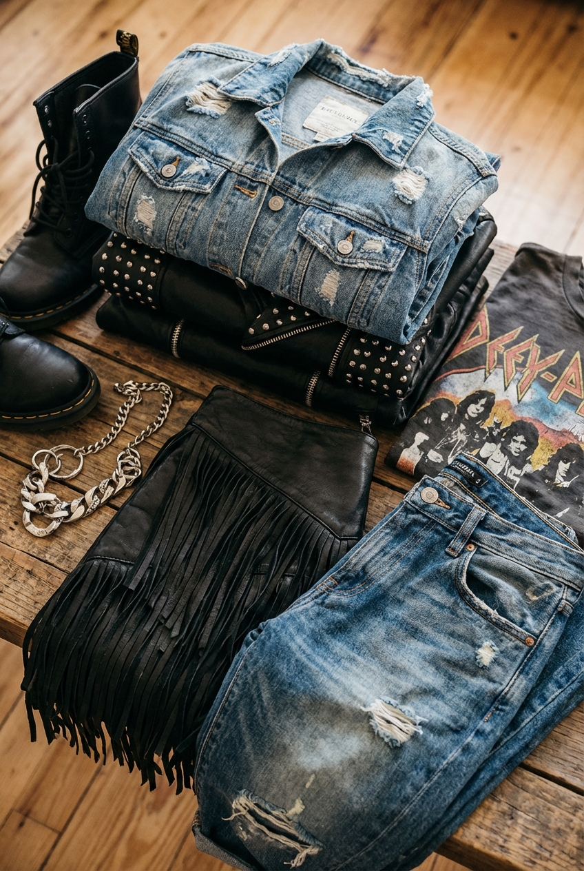 Edgy Concert Looks With Leather And Denim
