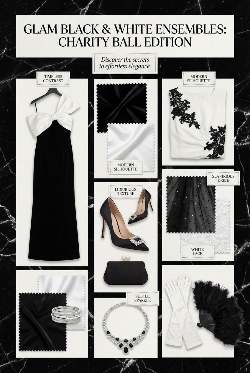 Glam Black And White Ensembles For Charity Balls - photo 4