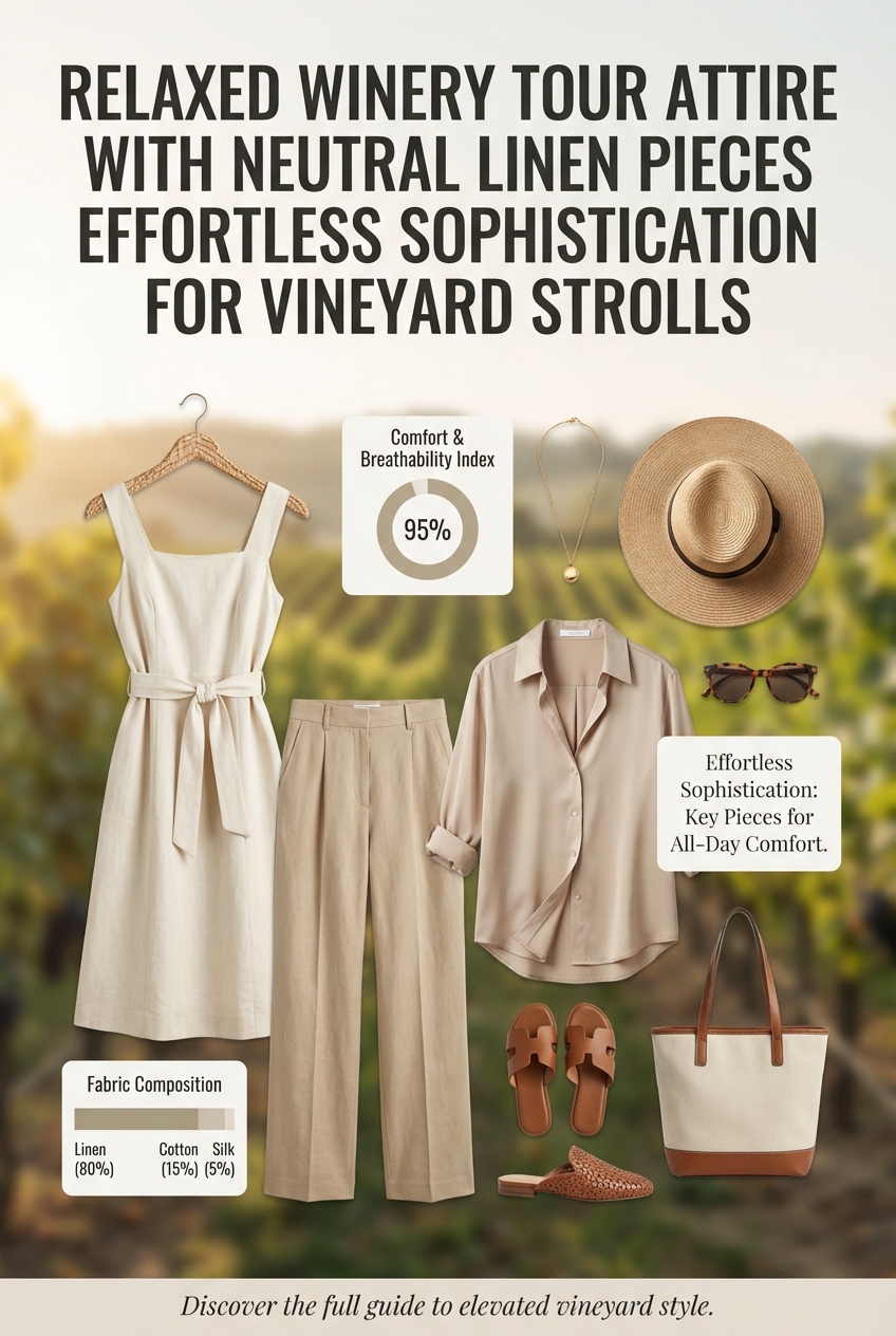 Relaxed Winery Tour Attire With Neutral Linen Pieces Effortless Sophistication For Vineyard Strolls - photo 3