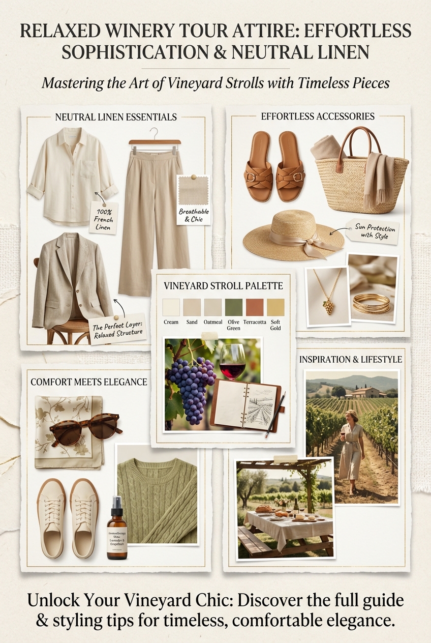 Relaxed Winery Tour Attire With Neutral Linen Pieces Effortless Sophistication For Vineyard Strolls - photo 4