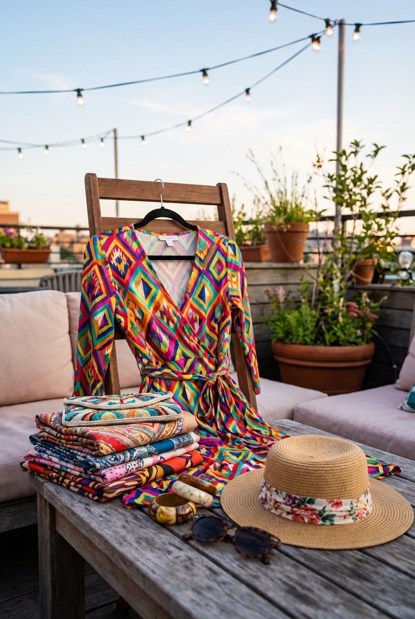 Trendy Rooftop Party Styles With Bold Patterns