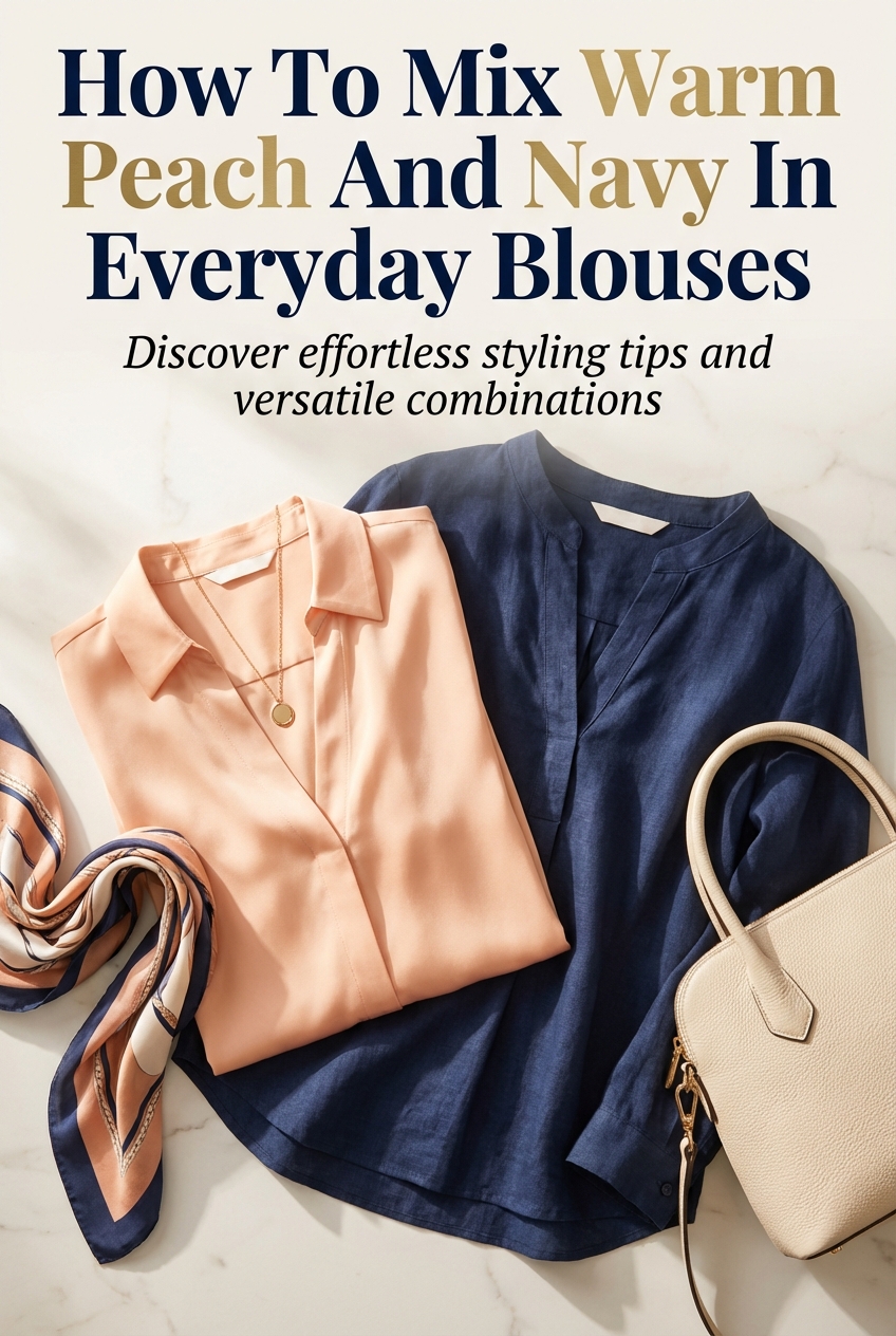 How To Mix Warm Peach And Navy In Everyday Blouses - photo 2