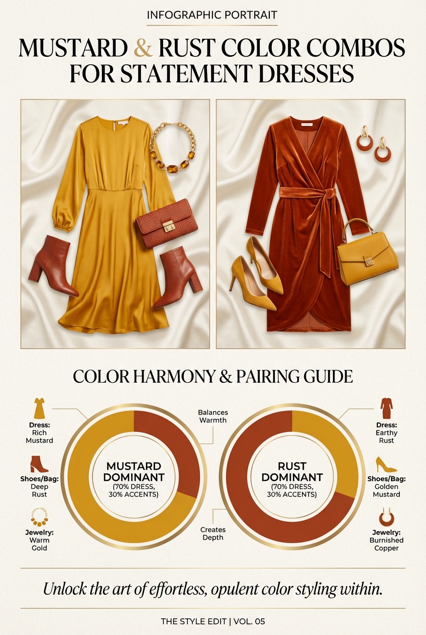Mustard And Rust Color Combos For Statement Dresses - photo 3