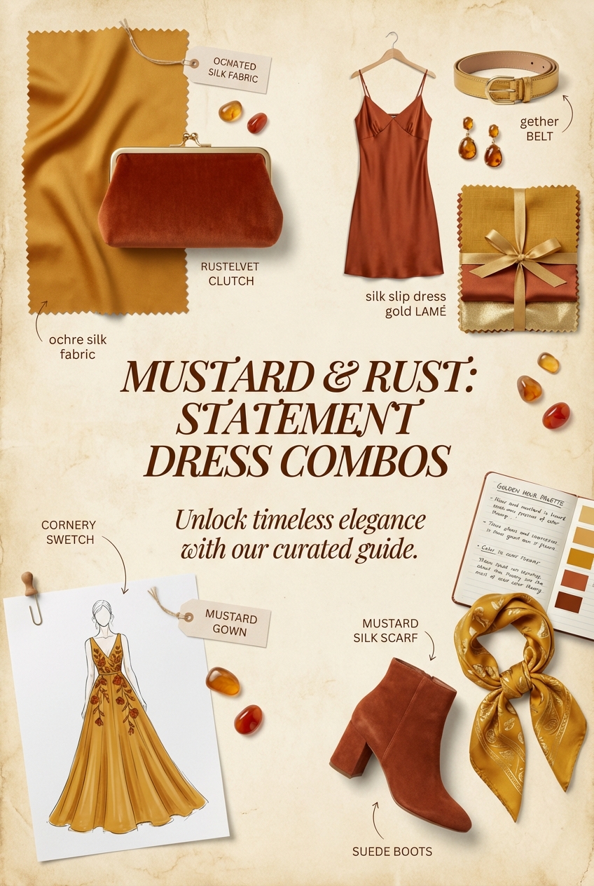 Mustard And Rust Color Combos For Statement Dresses - photo 4