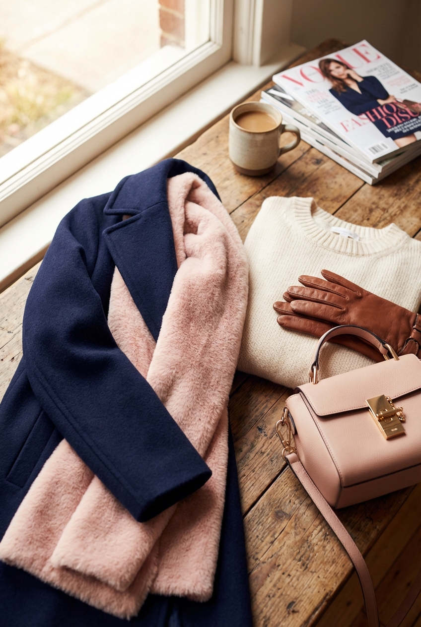 Navy And Blush In Feminine Outerwear A Perfect Blend Of Sophistication And Softness