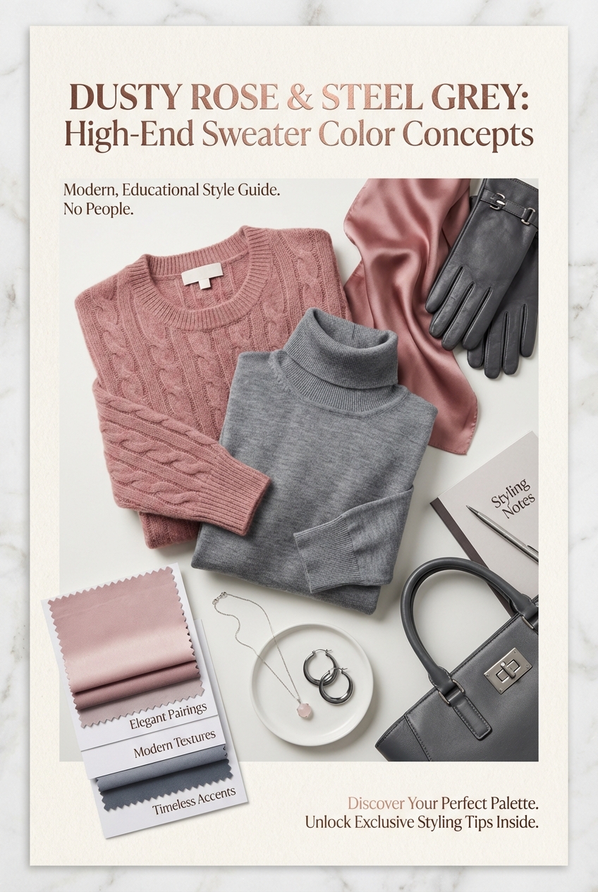 The Best Dusty Rose And Steel Grey Color Ideas For Sweaters - photo 4