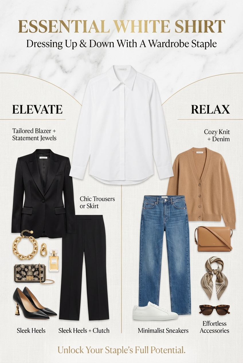 Essential White Shirt Dressing Up And Down With A Wardrobe Staple - photo 4