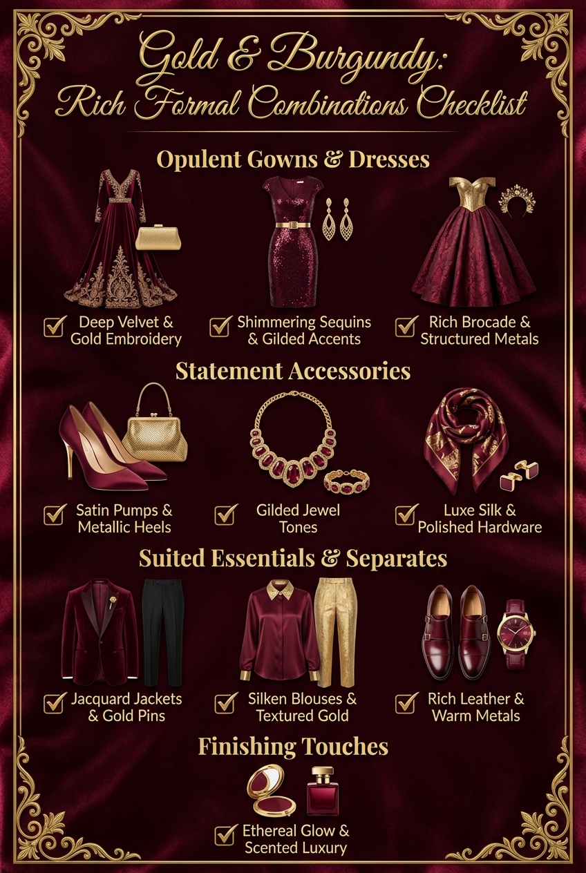 Gold And Burgundy Combinations For Rich Formal Looks - photo 5