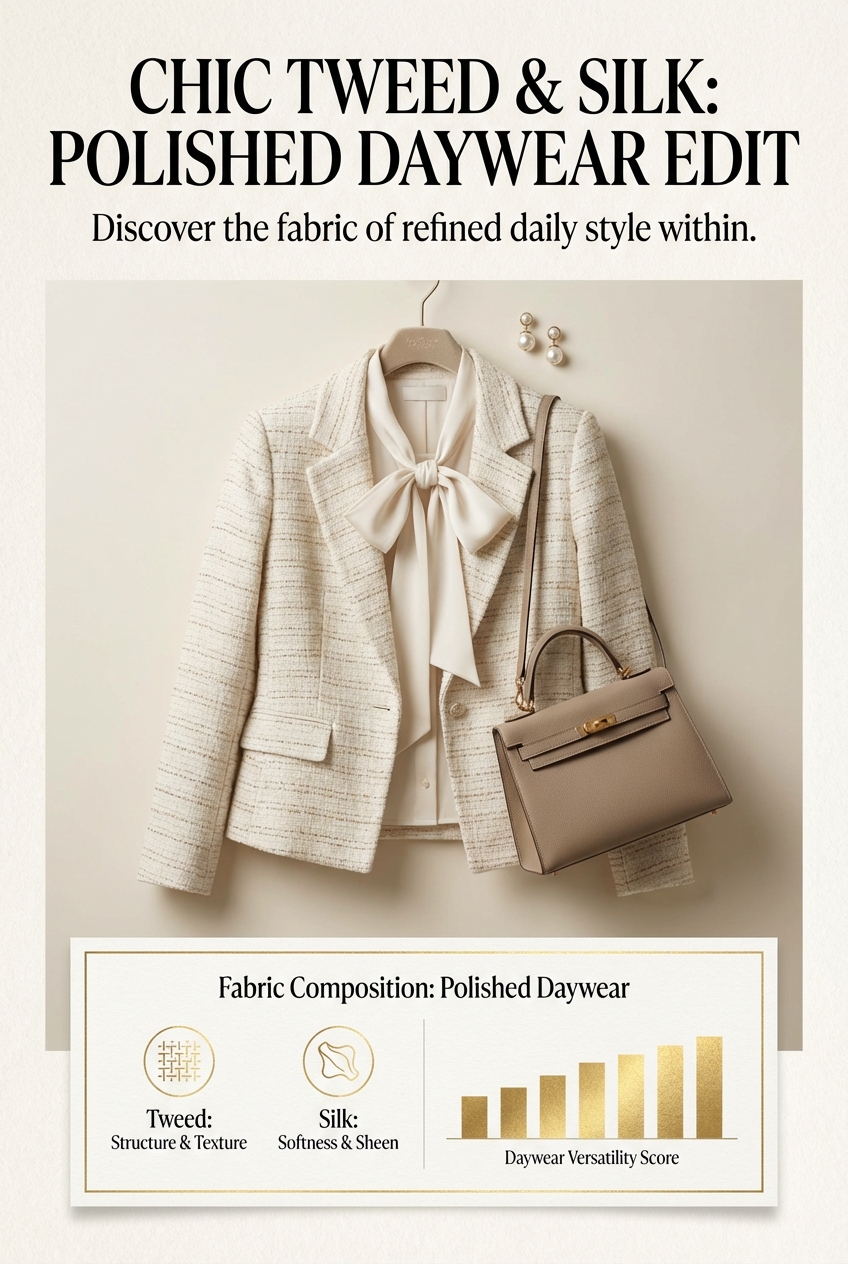 Chic Tweed And Silk Outfits For Polished Daywear - photo 3