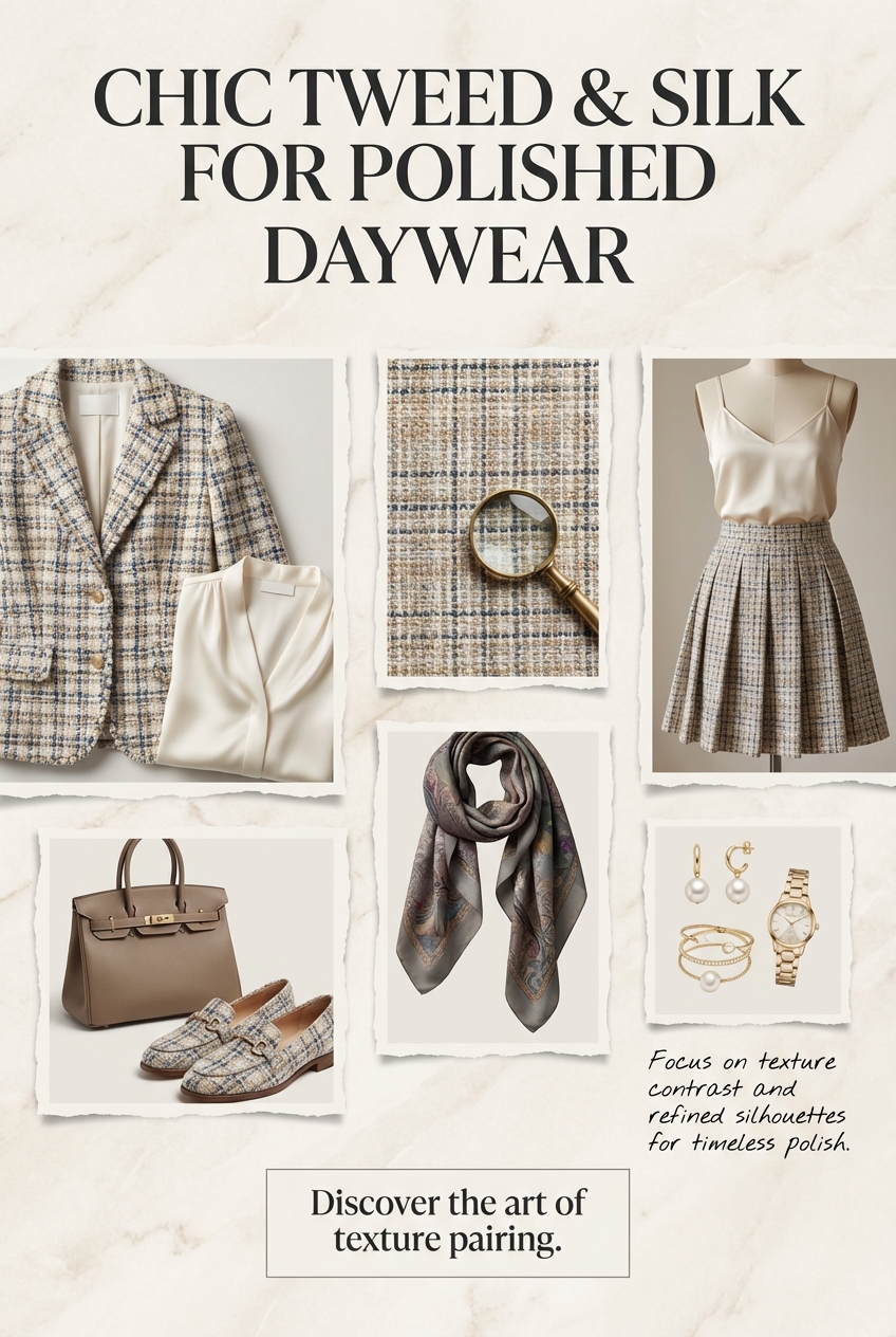 Chic Tweed And Silk Outfits For Polished Daywear - photo 4