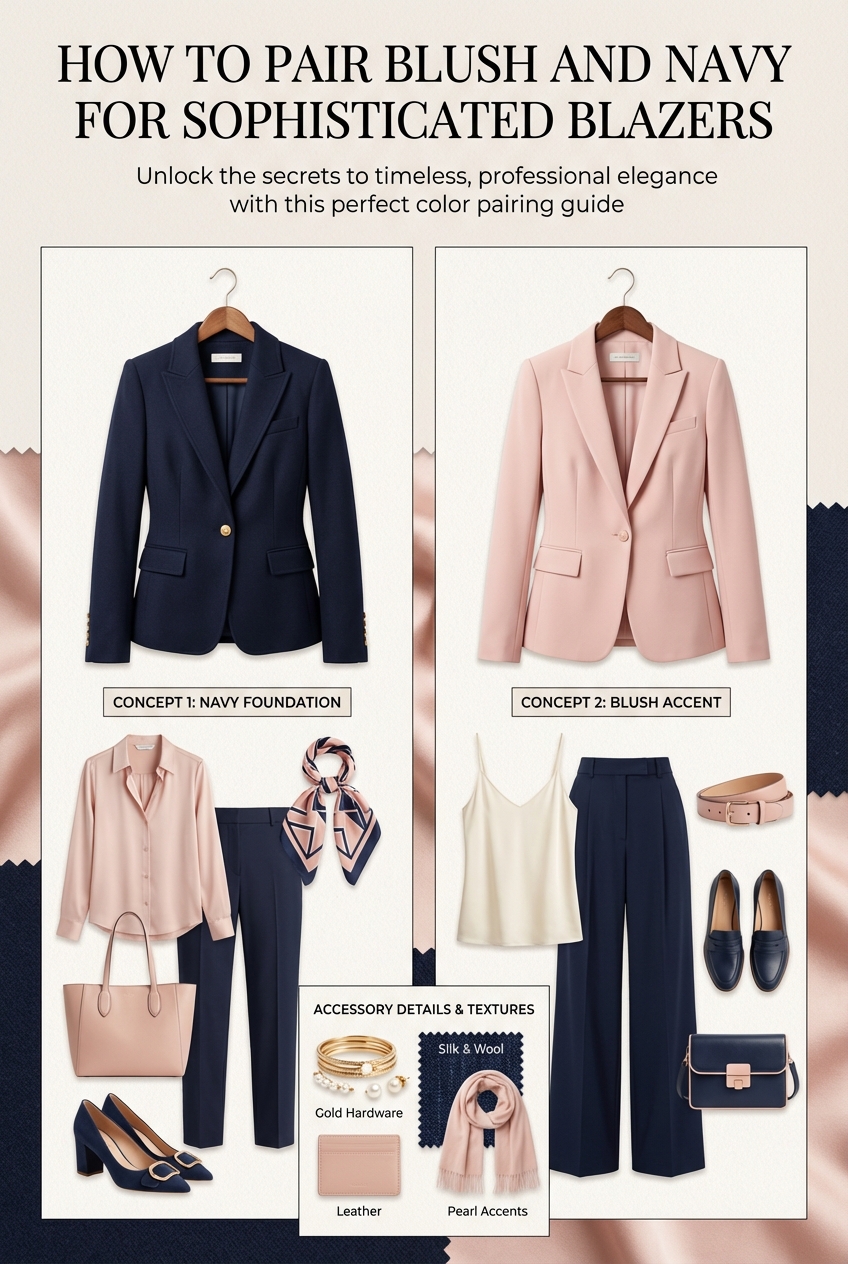 How To Pair Blush And Navy For Sophisticated Blazers - photo 4