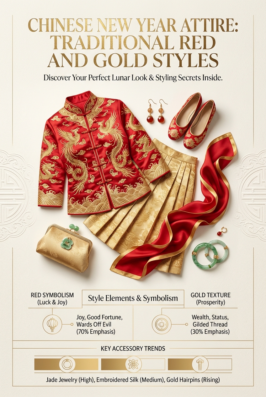 Chinese New Year Attire Traditional Red And Gold Styles - photo 3