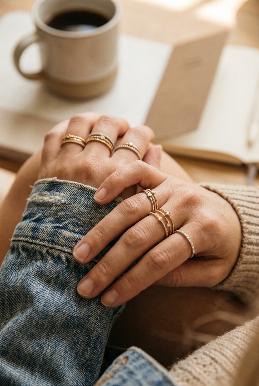 Stackable Rings Adding Subtle Glamour To Your Hands