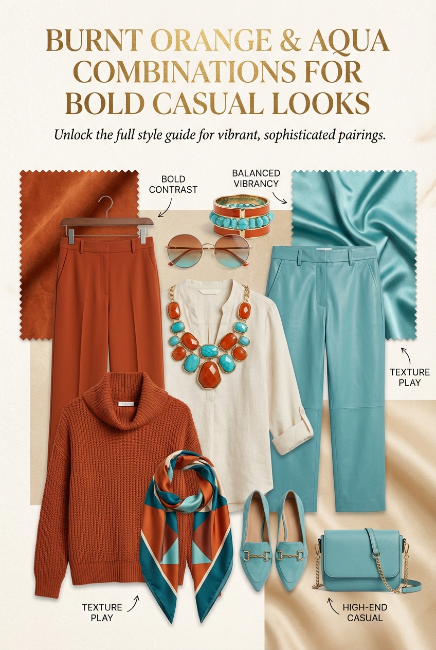 Burnt Orange And Aqua Combinations For Bold Casual Looks A Vibrant And Eye Catching Pairing - photo 4