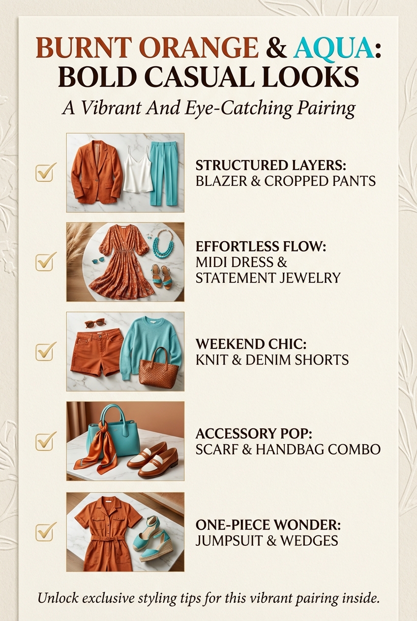 Burnt Orange And Aqua Combinations For Bold Casual Looks A Vibrant And Eye Catching Pairing - photo 5