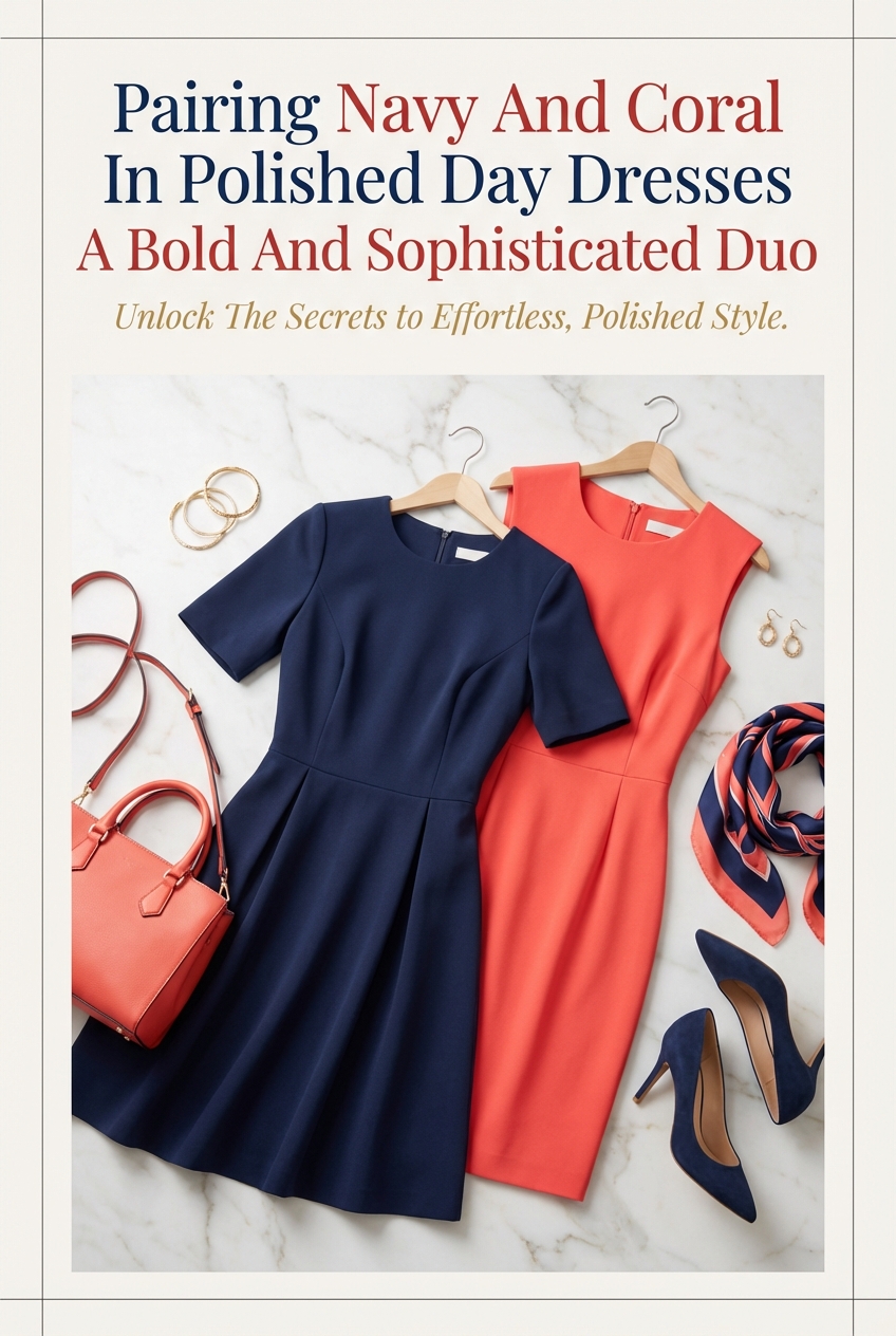 Pairing Navy And Coral In Polished Day Dresses A Bold And Sophisticated Duo - photo 2