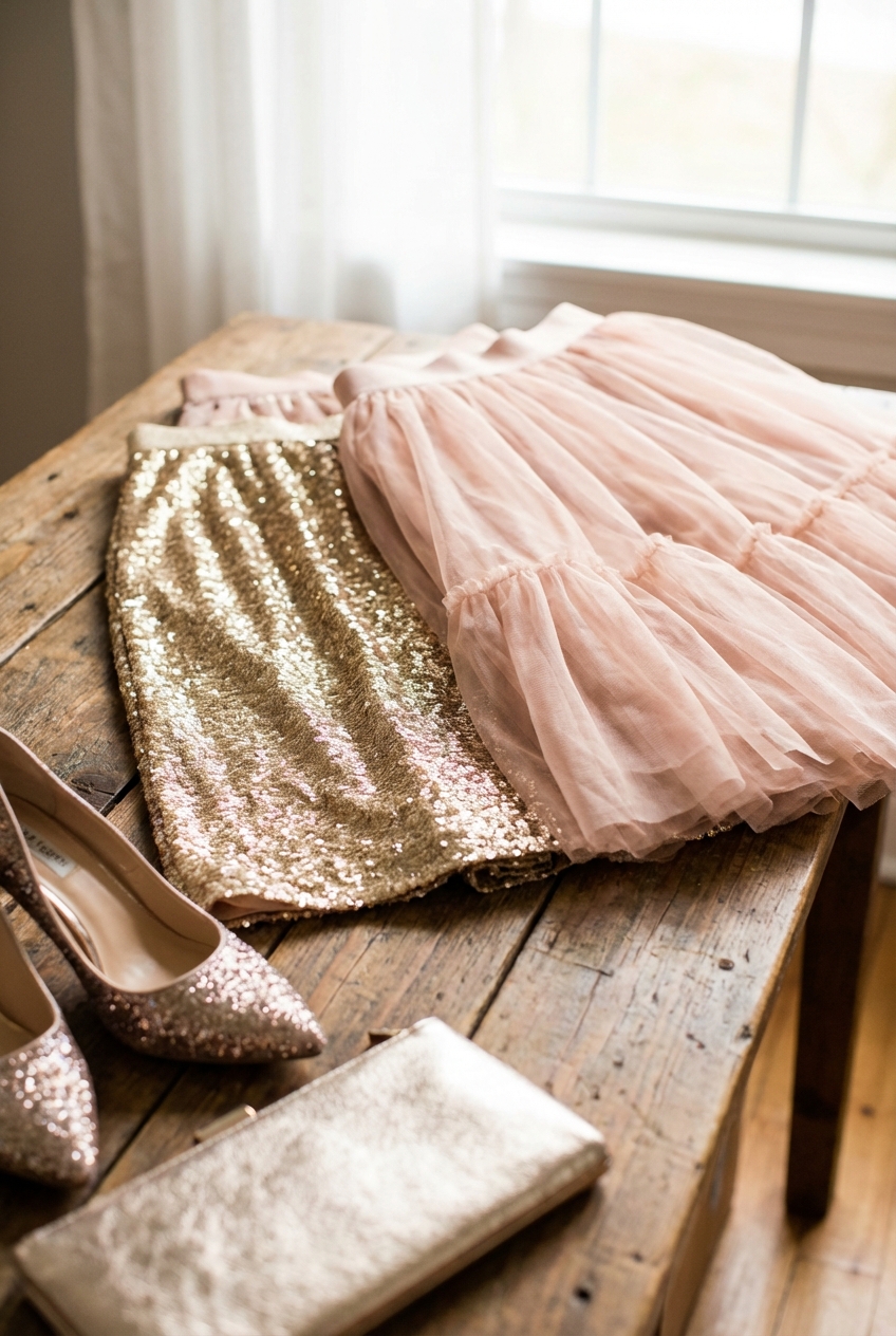Metallics And Tulle For Dazzling Party Skirts Stand Out At Every Celebration