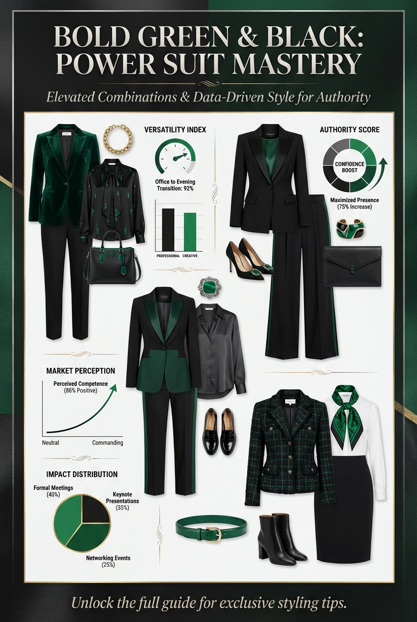 Bold Green And Black Combinations For Power Suits - photo 3