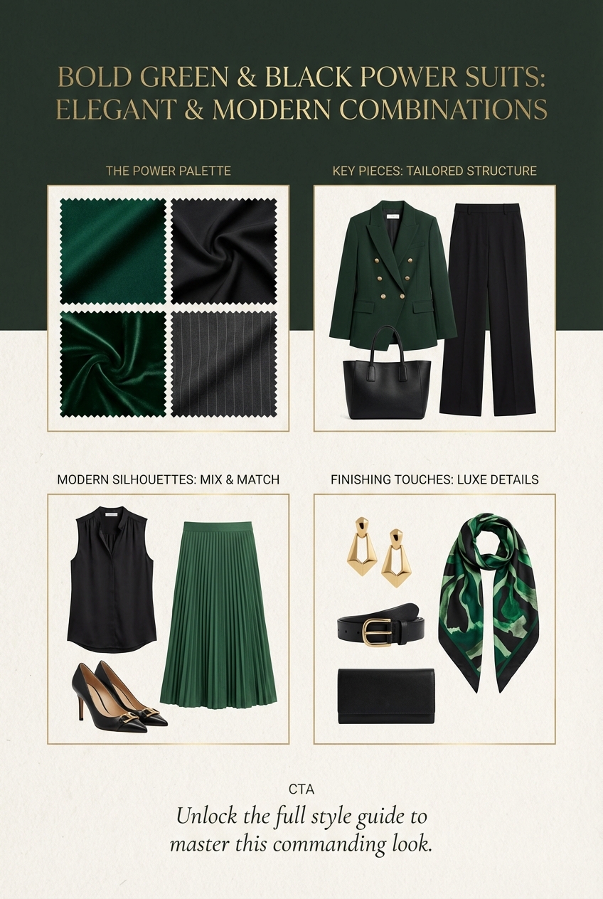 Bold Green And Black Combinations For Power Suits - photo 4
