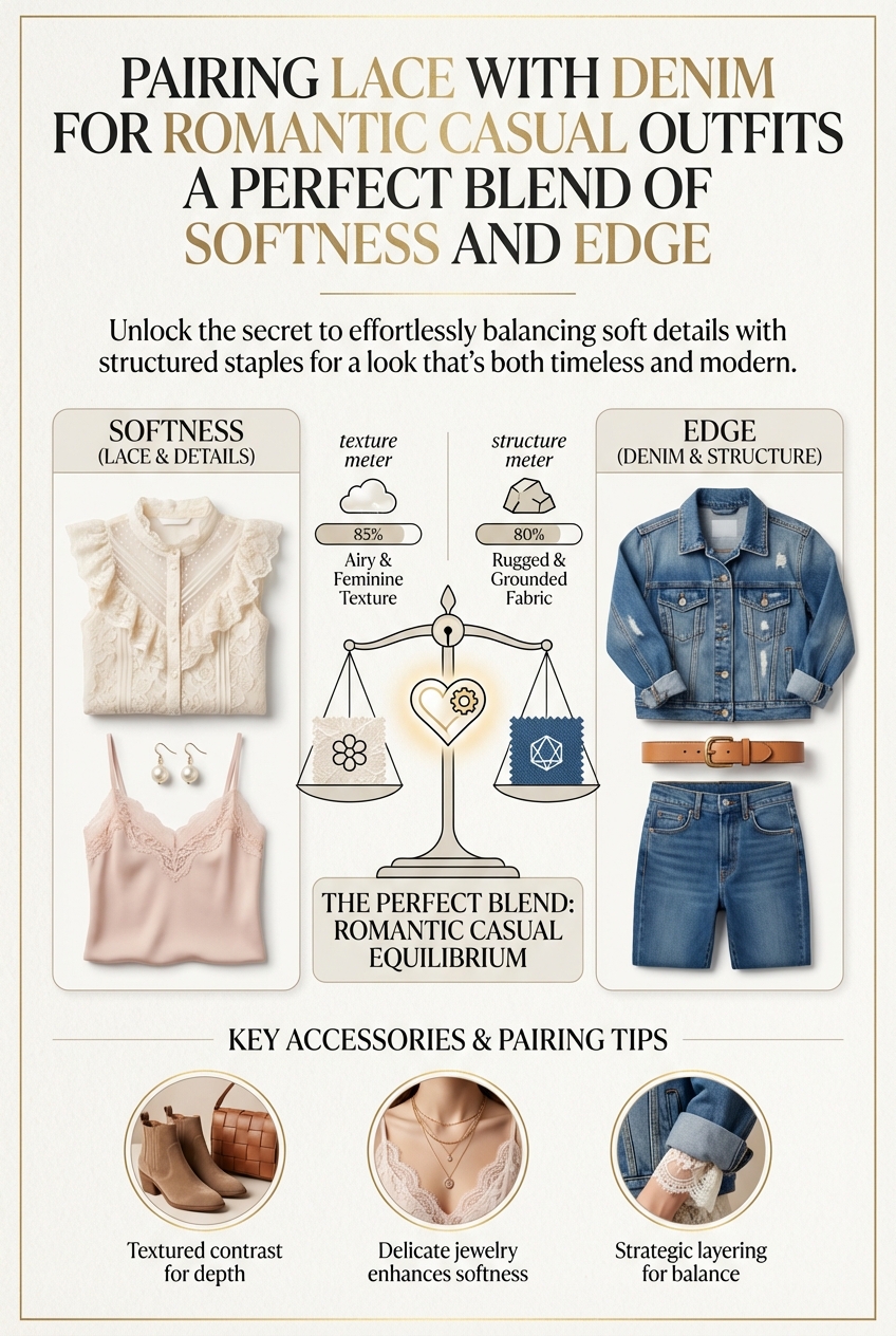 Pairing Lace With Denim For Romantic Casual Outfits A Perfect Blend Of Softness And Edge - photo 3