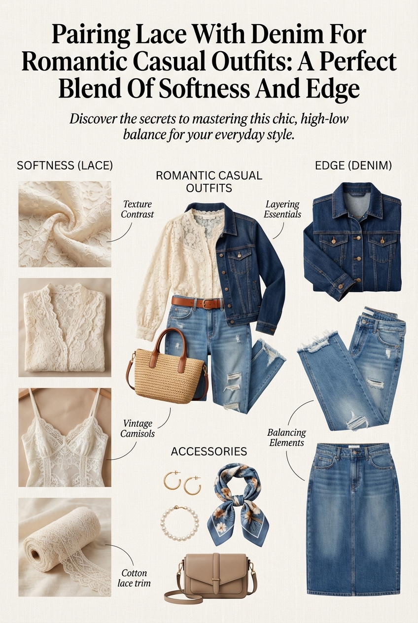 Pairing Lace With Denim For Romantic Casual Outfits A Perfect Blend Of Softness And Edge - photo 4