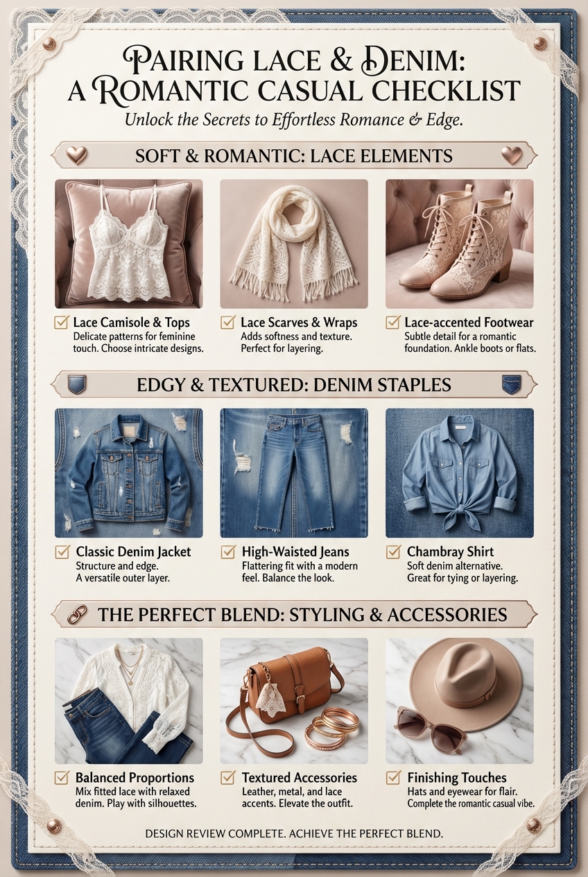 Pairing Lace With Denim For Romantic Casual Outfits A Perfect Blend Of Softness And Edge - photo 5