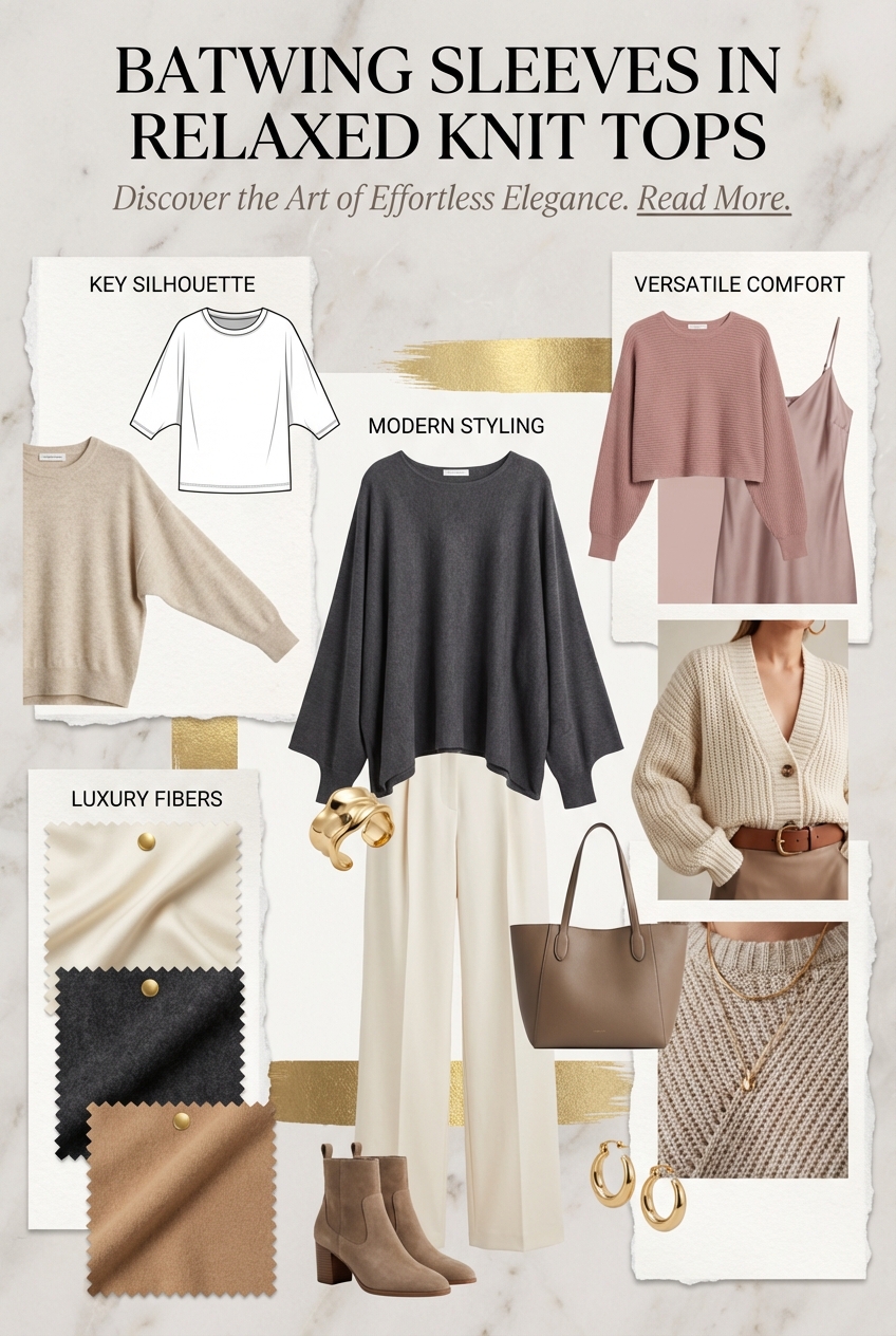 Batwing Sleeves In Relaxed Knit Tops - photo 4