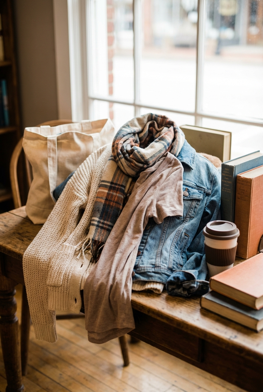 Casual Bookstore Hangout Outfits With Easy Layers