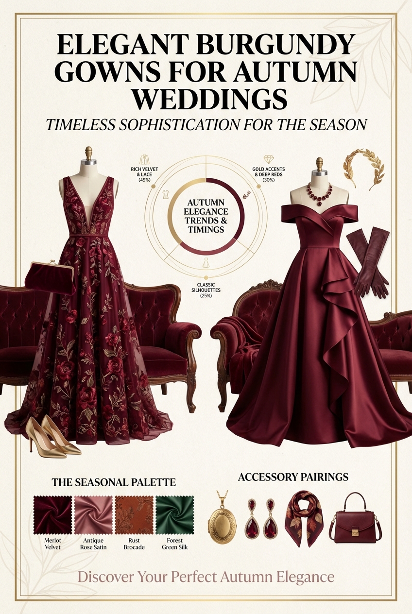 Elegant Burgundy Gowns For Autumn Weddings Timeless Sophistication For The Season - photo 3
