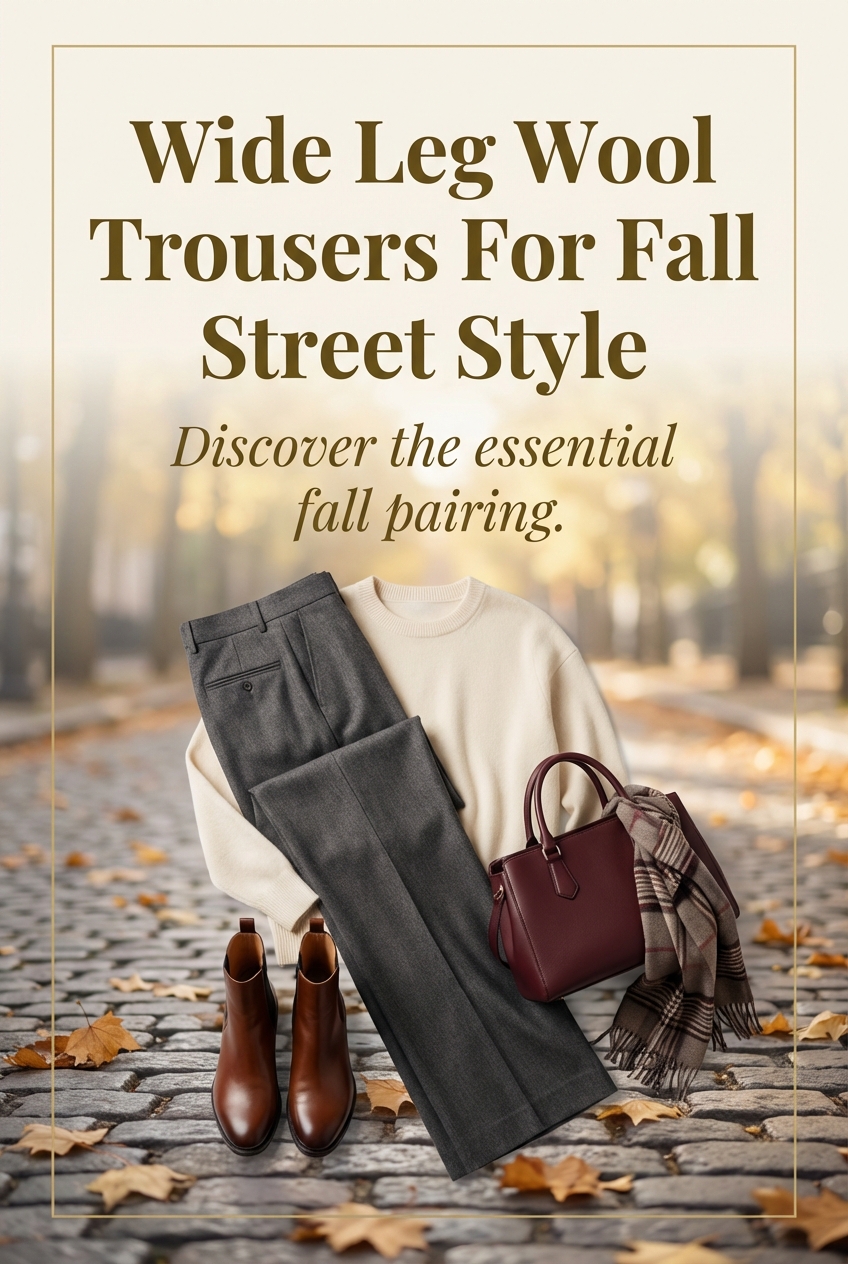 Wide Leg Wool Trousers For Fall Street Style - photo 2