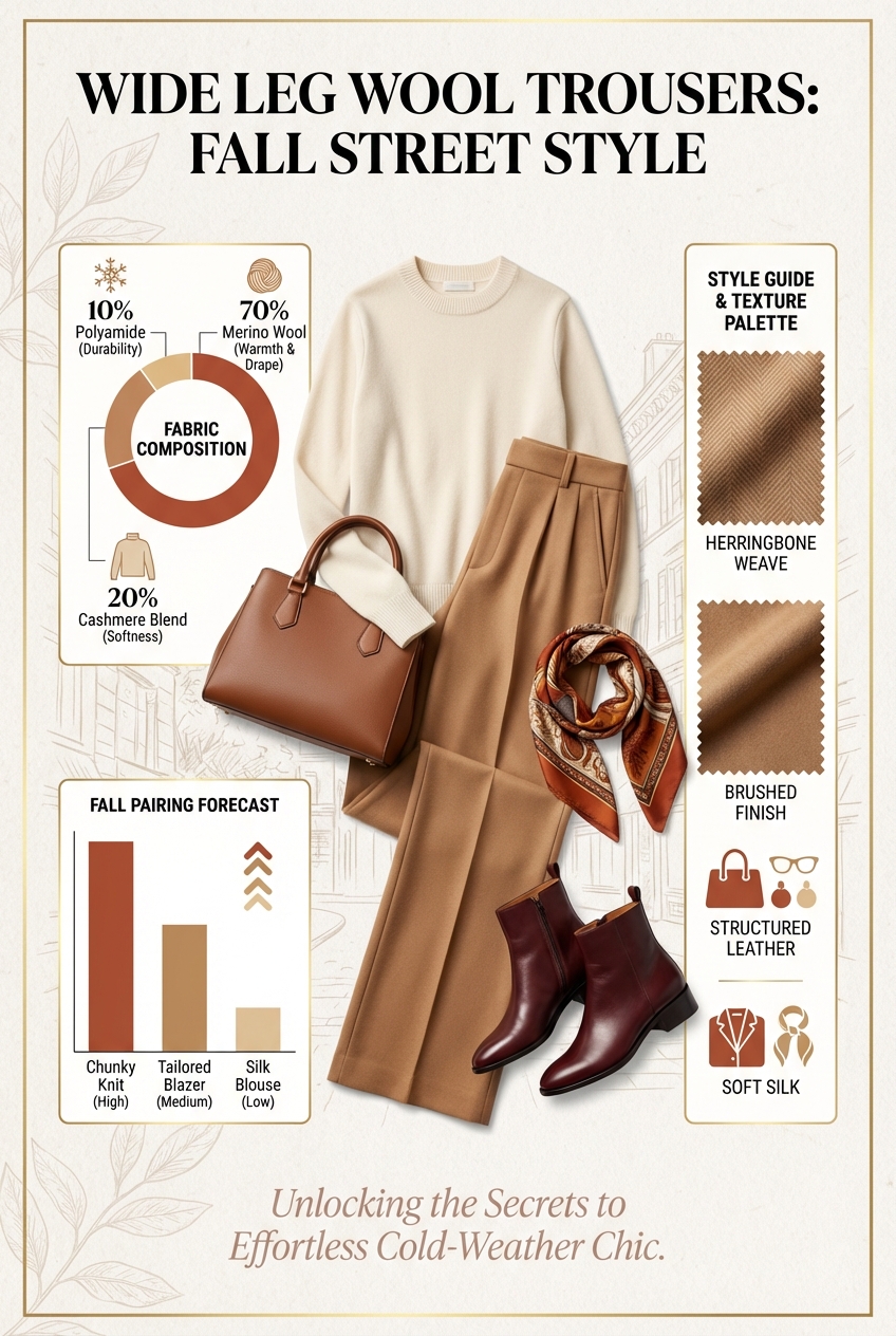 Wide Leg Wool Trousers For Fall Street Style - photo 3