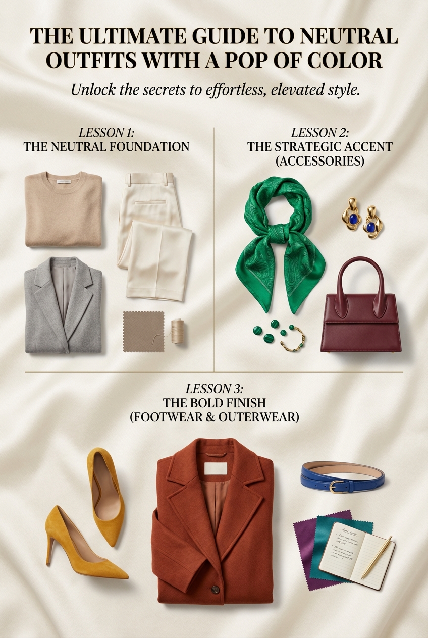 The Ultimate Guide To Neutral Outfits With A Pop Of Color - photo 4