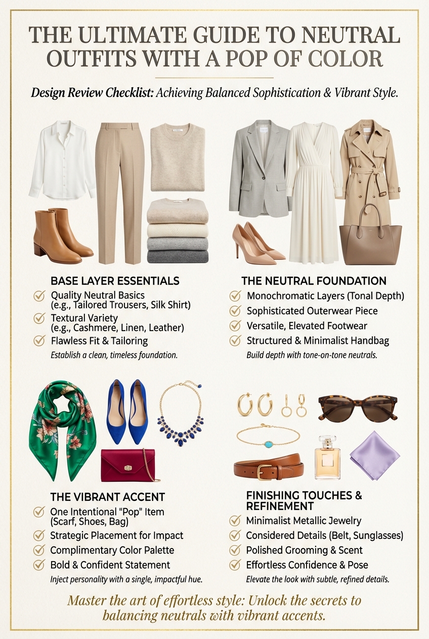 The Ultimate Guide To Neutral Outfits With A Pop Of Color - photo 5