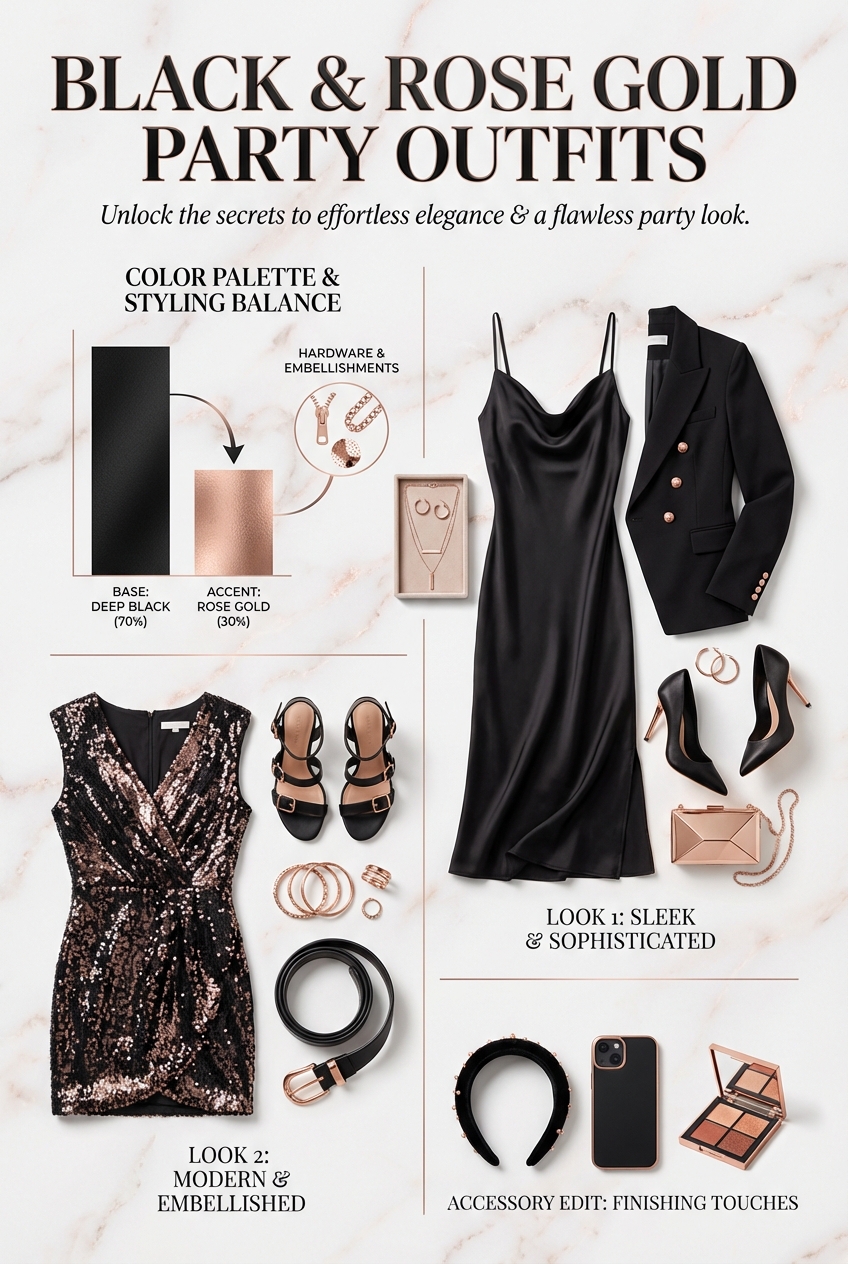 Black And Rose Gold Outfits For Party Dresses - photo 3