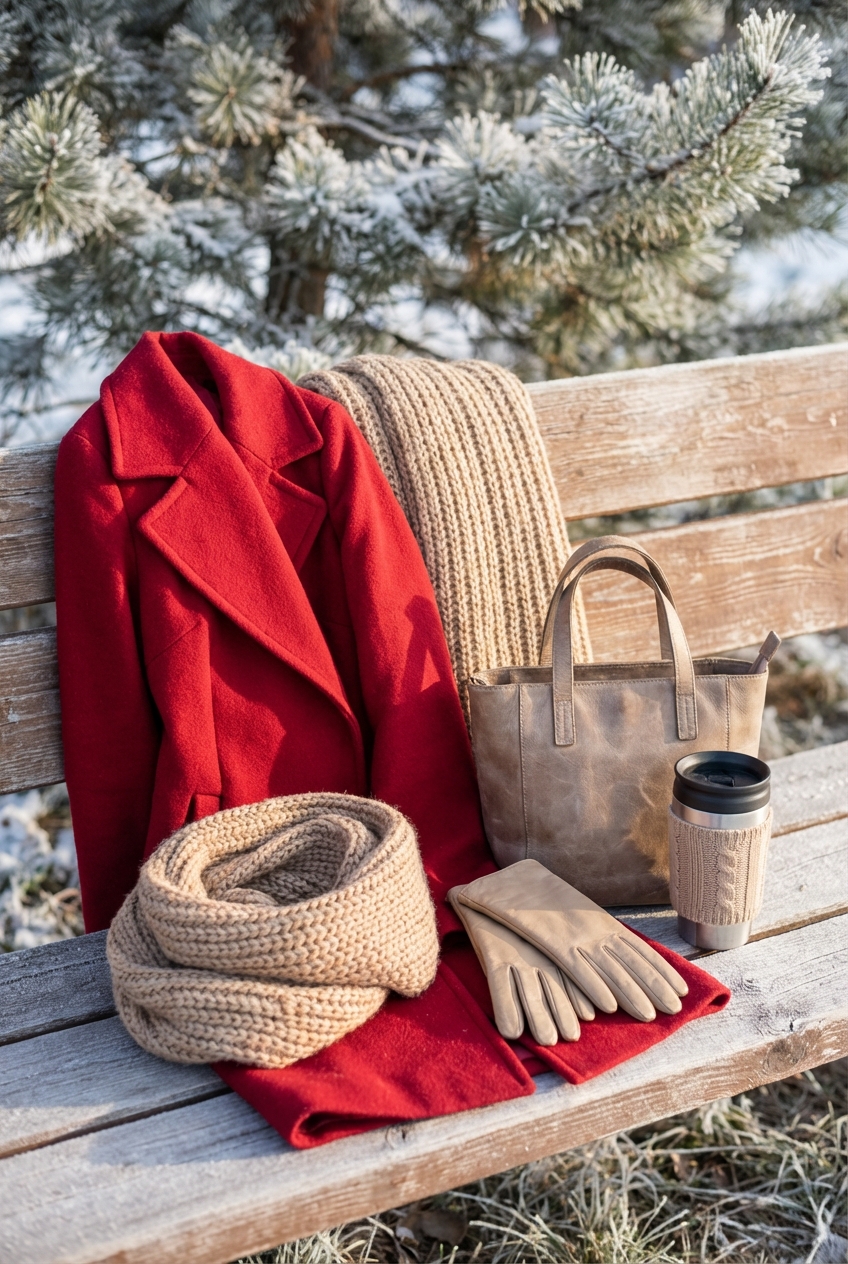 Bold Red And Warm Beige For Striking Winter Coats