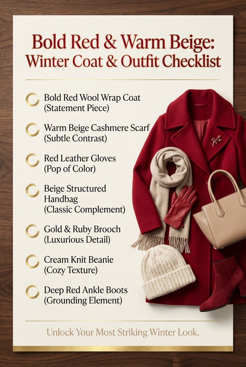 Bold Red And Warm Beige For Striking Winter Coats - photo 5