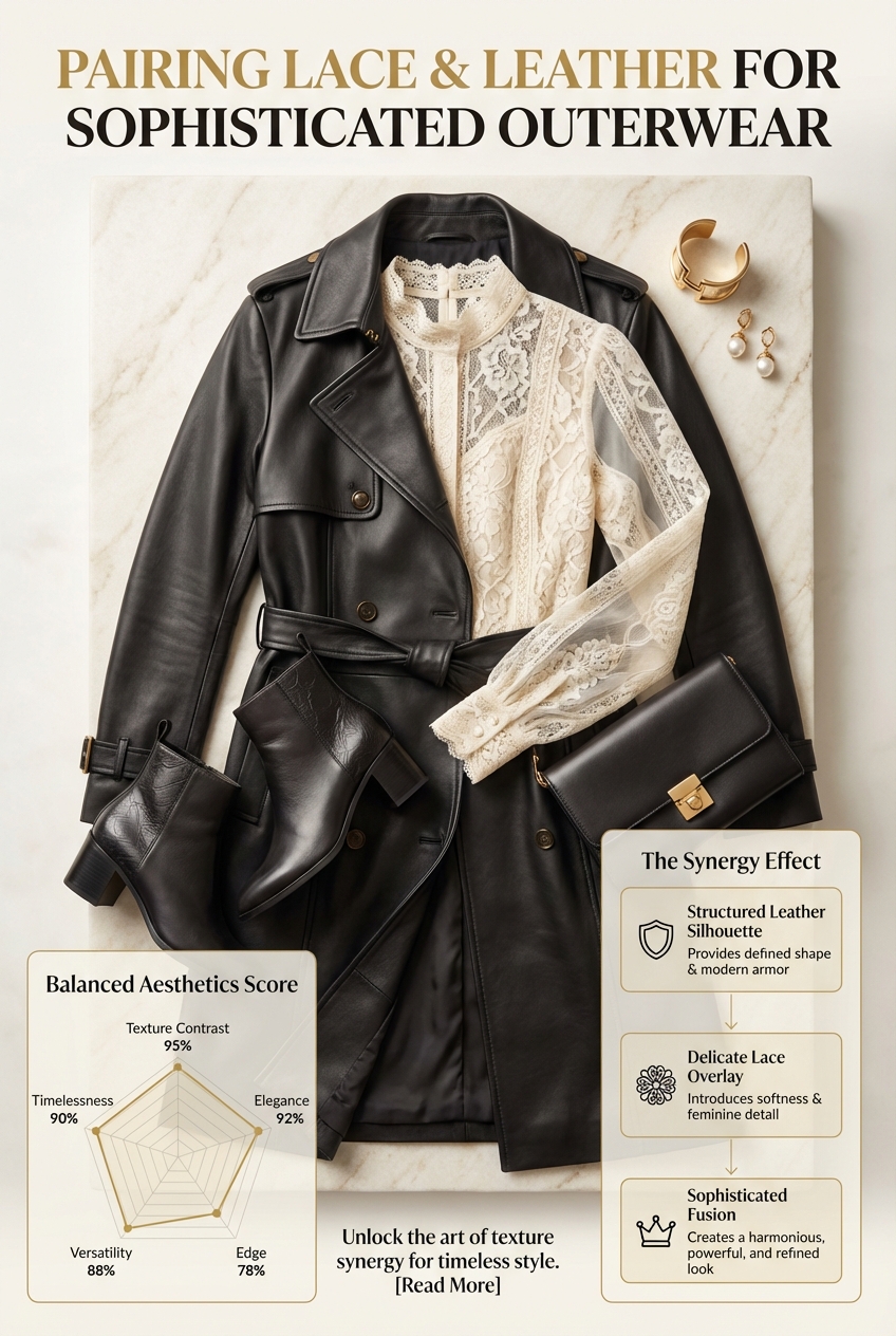 Pairing Lace And Leather For Sophisticated Outerwear - photo 3